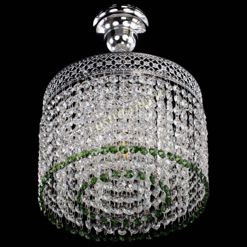 Люстра Венеция Капель №1 с подвесом Зеленая в Сочи Гусь Хрустальный