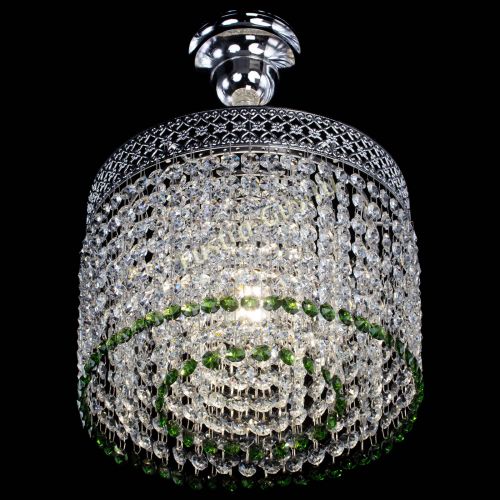 Люстра Венеция Капель №1 с подвесом Зеленая в Сочи Гусь Хрустальный