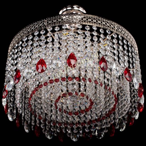 Люстра Венеция Капель журавлик красная в Сочи Гусь Хрустальный