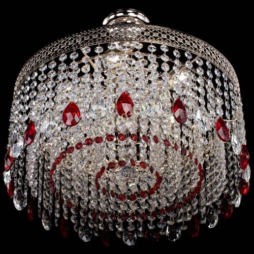 Люстра Венеция Капель журавлик красная в Сочи Гусь Хрустальный