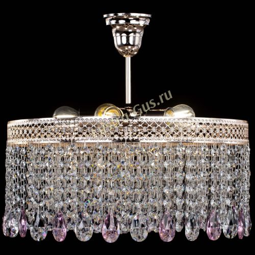 Люстра Венеция Капель журавлик розовая в Сочи Гусь Хрустальный