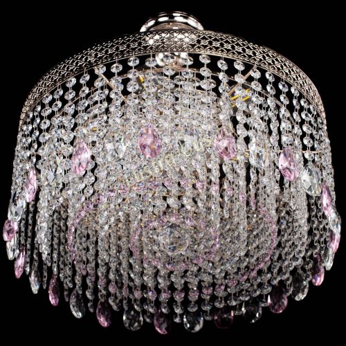 Люстра Венеция Капель журавлик розовая в Сочи Гусь Хрустальный