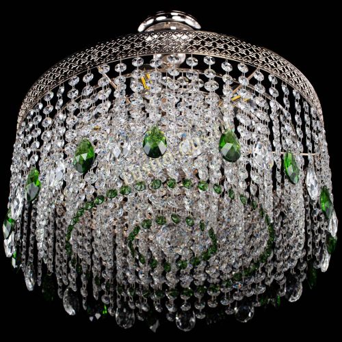 Люстра Венеция Капель журавлик зеленая в Сочи Гусь Хрустальный