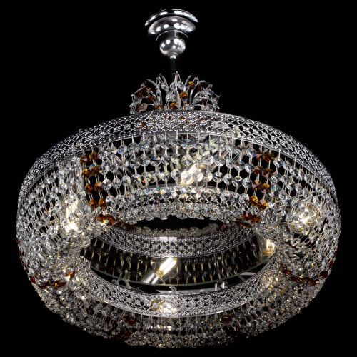 Люстра Венеция Кольцо с подвесом Чайная в Сочи Гусь Хрустальный