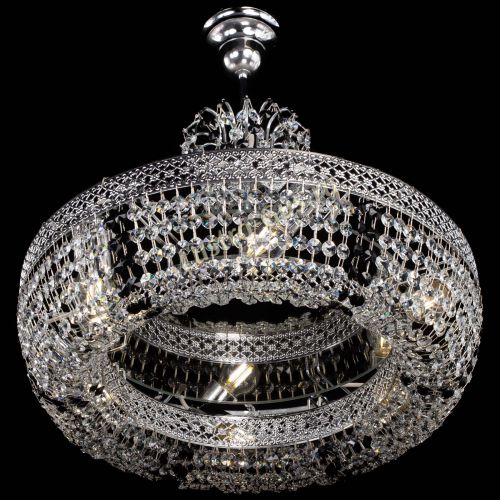 Люстра Венеция Кольцо с подвесом Черная в Сочи Гусь Хрустальный