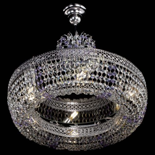 Люстра Венеция Кольцо с подвесом Фиолетовая в Сочи Гусь Хрустальный