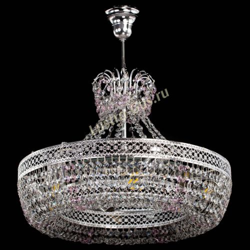 Люстра Венеция Кольцо с подвесом Розовая в Сочи Гусь Хрустальный