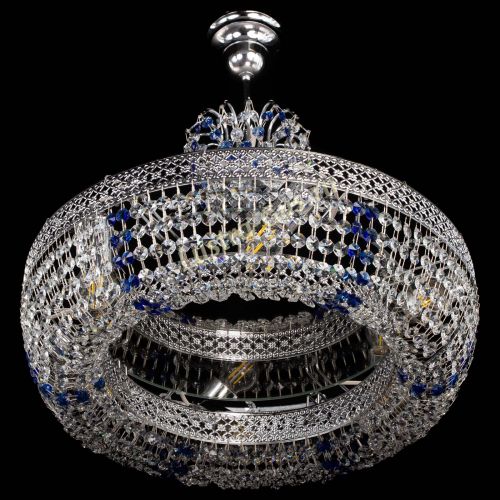 Люстра Венеция Кольцо с подвесом Синяя в Сочи Гусь Хрустальный