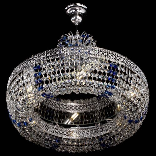 Люстра Венеция Кольцо с подвесом Синяя в Сочи Гусь Хрустальный