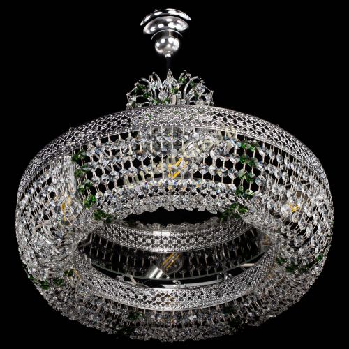 Люстра Венеция Кольцо с подвесом Зеленая в Сочи Гусь Хрустальный