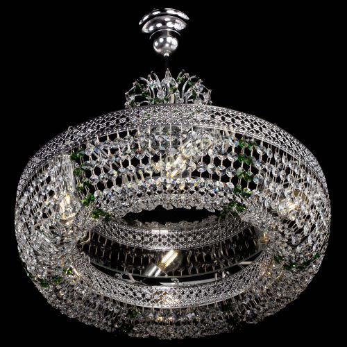 Люстра Венеция Кольцо с подвесом Зеленая в Сочи Гусь Хрустальный