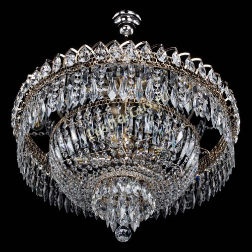 Люстра Водопад перо №8 с подвесом в Сочи Гусь Хрустальный