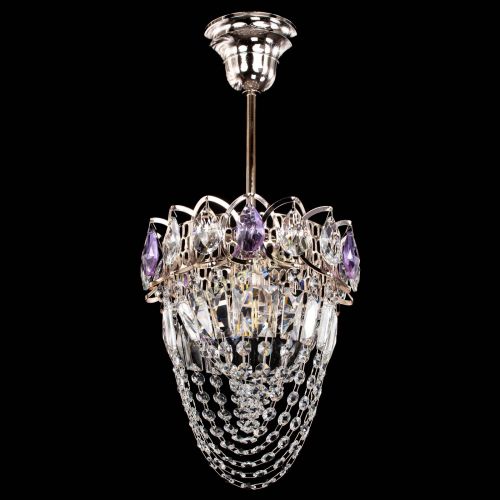 Люстра Водоворот №1 мини с подвесом фиолетовая в Сочи Гусь Хрустальный