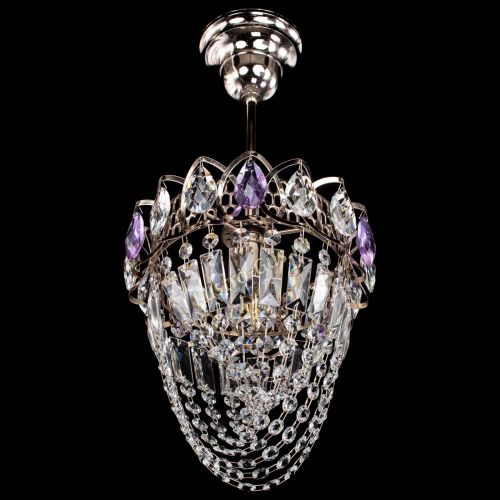 Люстра Водоворот №1 мини с подвесом фиолетовая в Сочи Гусь Хрустальный