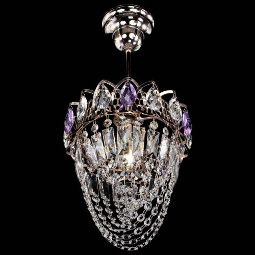 Люстра Водоворот №1 мини с подвесом фиолетовая в Сочи Гусь Хрустальный