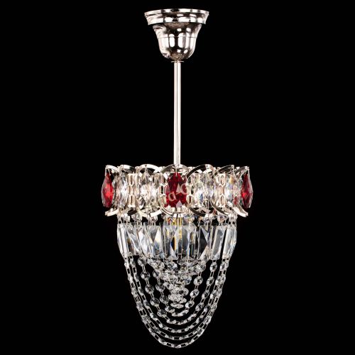 Люстра Водоворот №1 мини с подвесом красная в Сочи Гусь Хрустальный