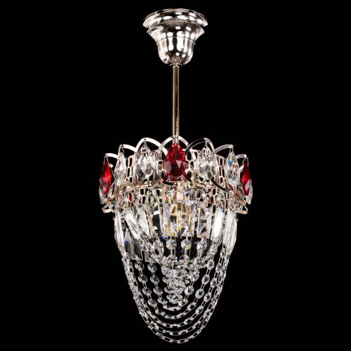 Люстра Водоворот №1 мини с подвесом красная в Сочи Гусь Хрустальный