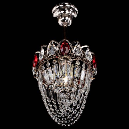 Люстра Водоворот №1 мини с подвесом красная в Сочи Гусь Хрустальный
