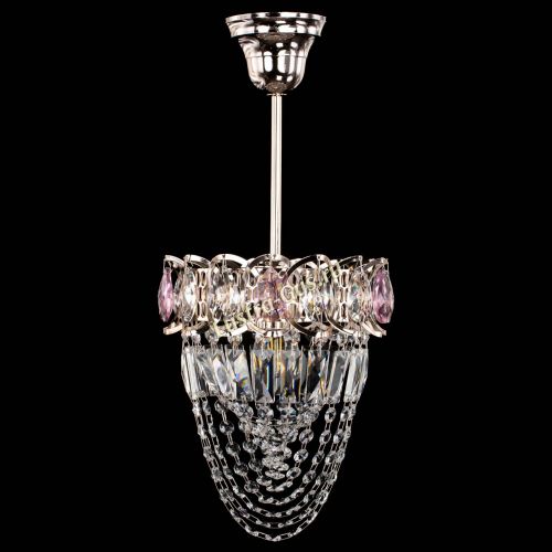 Люстра Водоворот №1 мини с подвесом розовая в Сочи Гусь Хрустальный