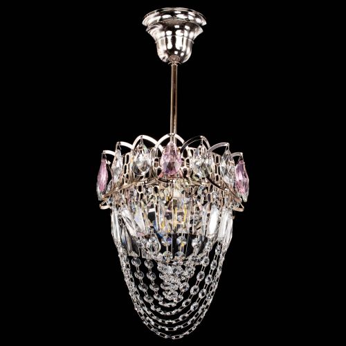 Люстра Водоворот №1 мини с подвесом розовая в Сочи Гусь Хрустальный