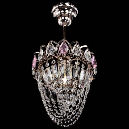 Люстра Водоворот №1 мини с подвесом розовая в Сочи Гусь Хрустальный