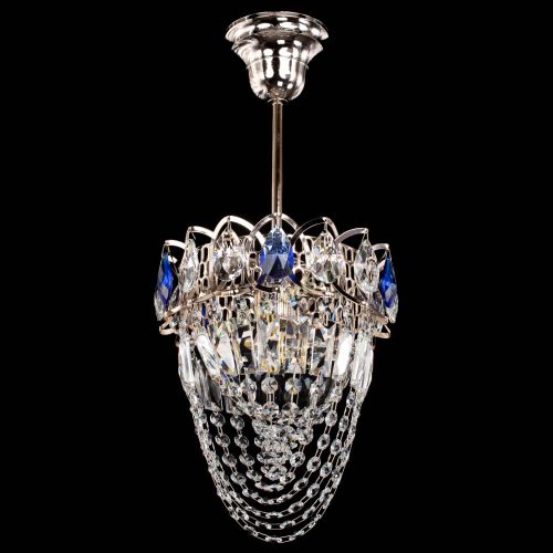 Люстра Водоворот №1 мини с подвесом синяя в Сочи Гусь Хрустальный