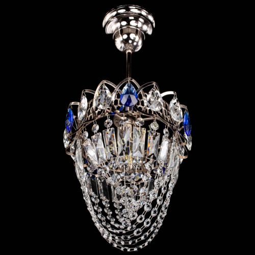 Люстра Водоворот №1 мини с подвесом синяя в Сочи Гусь Хрустальный