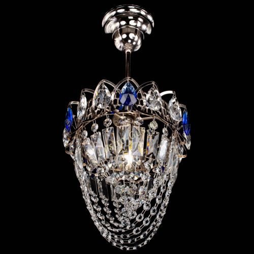 Люстра Водоворот №1 мини с подвесом синяя в Сочи Гусь Хрустальный