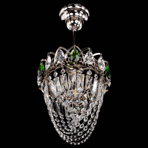 Люстра Водоворот №1 мини с подвесом зеленая в Сочи Гусь Хрустальный