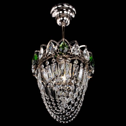 Люстра Водоворот №1 мини с подвесом зеленая в Сочи Гусь Хрустальный