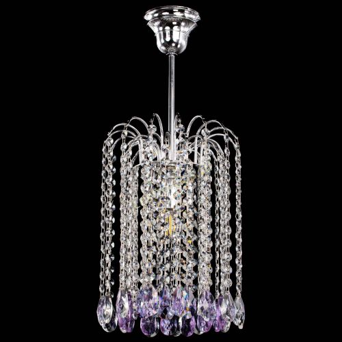 Люстра Зима капель журавлик фиолетовая в Сочи Гусь Хрустальный