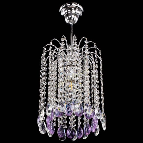 Люстра Зима капель журавлик фиолетовая в Сочи Гусь Хрустальный
