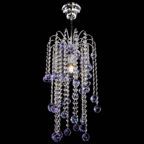 Люстра Зима каскад шар 30 фиолетовая в Сочи Гусь Хрустальный