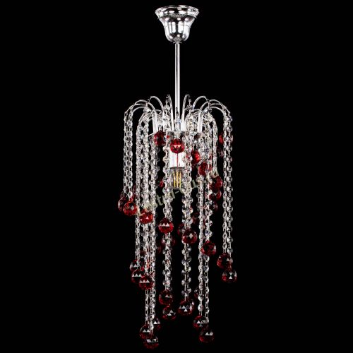 Люстра Зима каскад шар 30 красная в Сочи Гусь Хрустальный