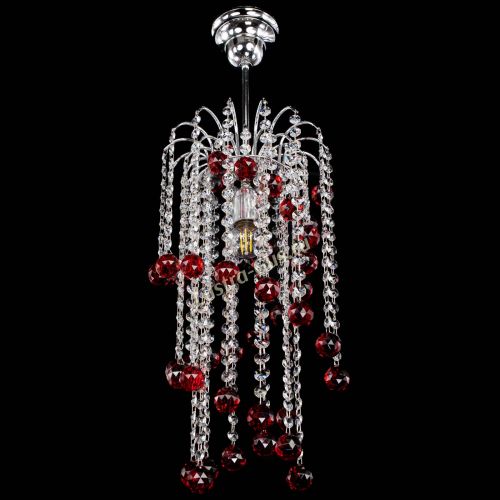 Люстра Зима каскад шар 30 красная в Сочи Гусь Хрустальный