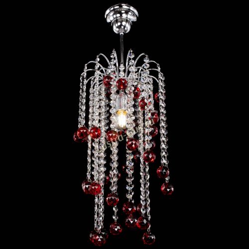 Люстра Зима каскад шар 30 красная в Сочи Гусь Хрустальный