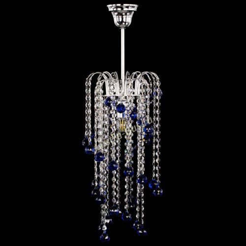 Люстра Зима каскад шар 30 синяя в Сочи Гусь Хрустальный