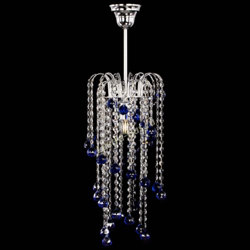 Люстра Зима каскад шар 30 синяя в Сочи Гусь Хрустальный