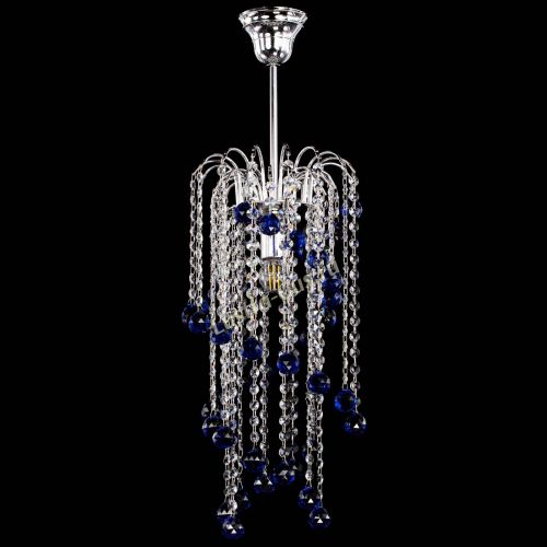 Люстра Зима каскад шар 30 синяя в Сочи Гусь Хрустальный