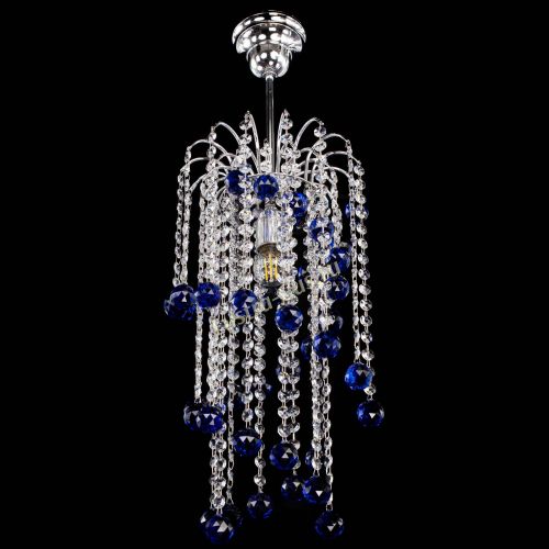 Люстра Зима каскад шар 30 синяя в Сочи Гусь Хрустальный