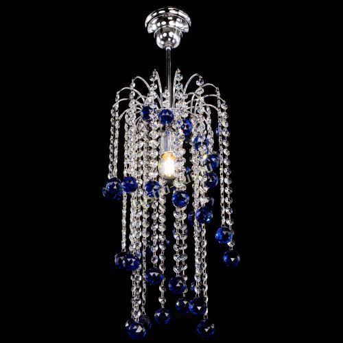 Люстра Зима каскад шар 30 синяя в Сочи Гусь Хрустальный