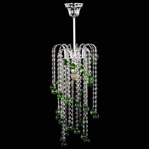 Люстра Зима каскад шар 30 зеленая в Сочи Гусь Хрустальный