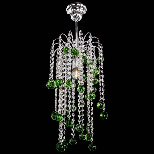 Люстра Зима каскад шар 30 зеленая в Сочи Гусь Хрустальный
