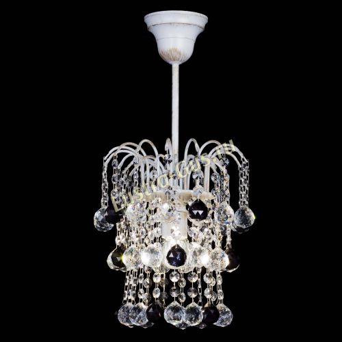 Люстра Зима шар черная (белая патина)  в Сочи Гусь Хрустальный