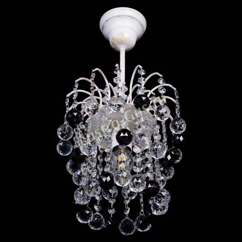 Люстра Зима шар черная (белая патина)  в Сочи Гусь Хрустальный