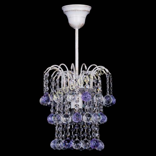 Люстра Зима шар фиолетовая (белая патина)  в Сочи Гусь Хрустальный