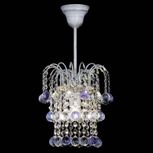 Люстра Зима шар фиолетовая (белая патина)  в Сочи Гусь Хрустальный