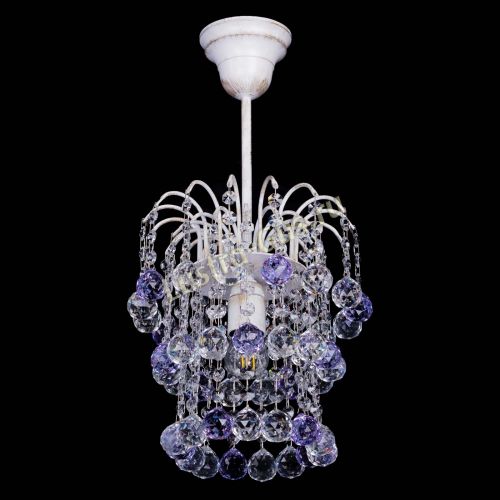 Люстра Зима шар фиолетовая (белая патина)  в Сочи Гусь Хрустальный