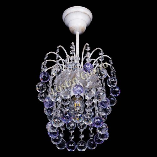 Люстра Зима шар фиолетовая (белая патина)  в Сочи Гусь Хрустальный