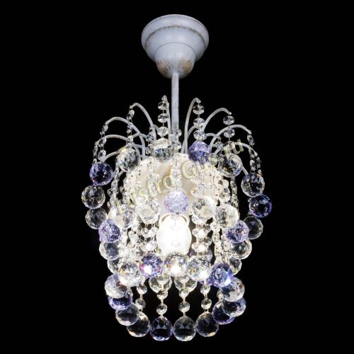 Люстра Зима шар фиолетовая (белая патина)  в Сочи Гусь Хрустальный